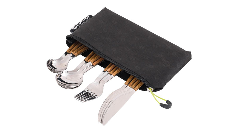 Outwell Pouch Cutlery Set Deluxe Brown Cutlery Set Outwell - Dynamic Drive