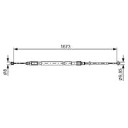 Bosch Handbrake Cable Right Rear fits BMW 5 2001-2010