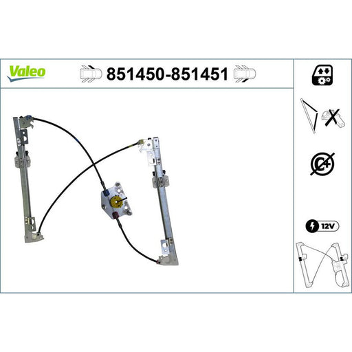 Valeo Electric Window Regulator Lifter Left Front 851450