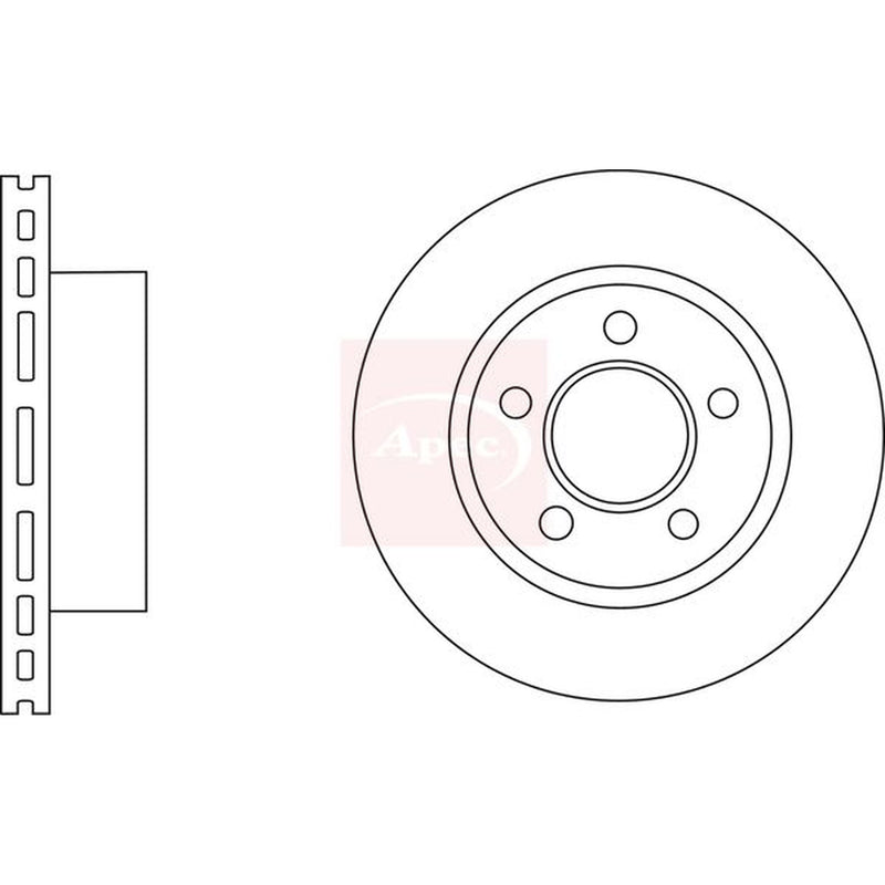 Apec 2 x Vented Brake Discs fits Jeep Wrangler 1996-2007 2.5 4.0