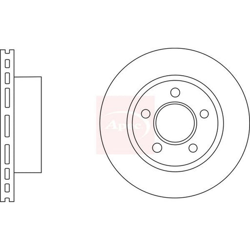 Apec 2 x Vented Brake Discs fits Jeep Wrangler 1996-2007 2.5 4.0