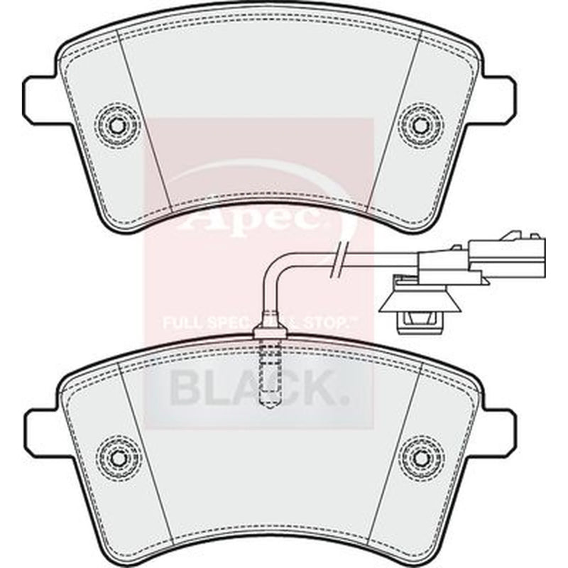 Apec Black Front Brake Pad Set fits Nissan NV250 2019 on