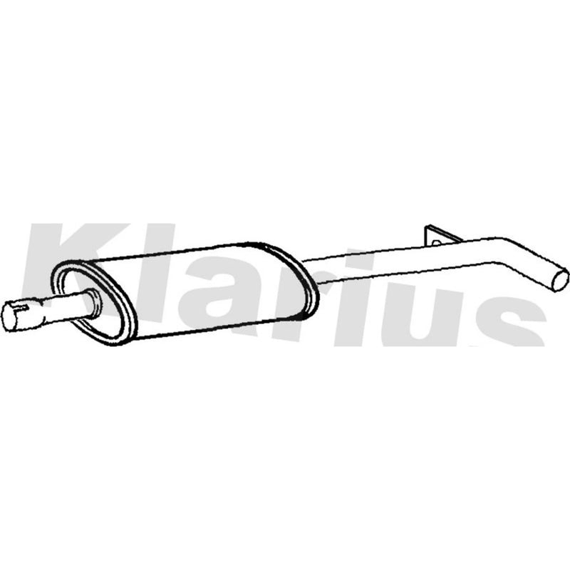 Klarius Box With Centre Pipe Centre fits Renault Modus 2004-2013 1.2 1.4 1.5 1.6