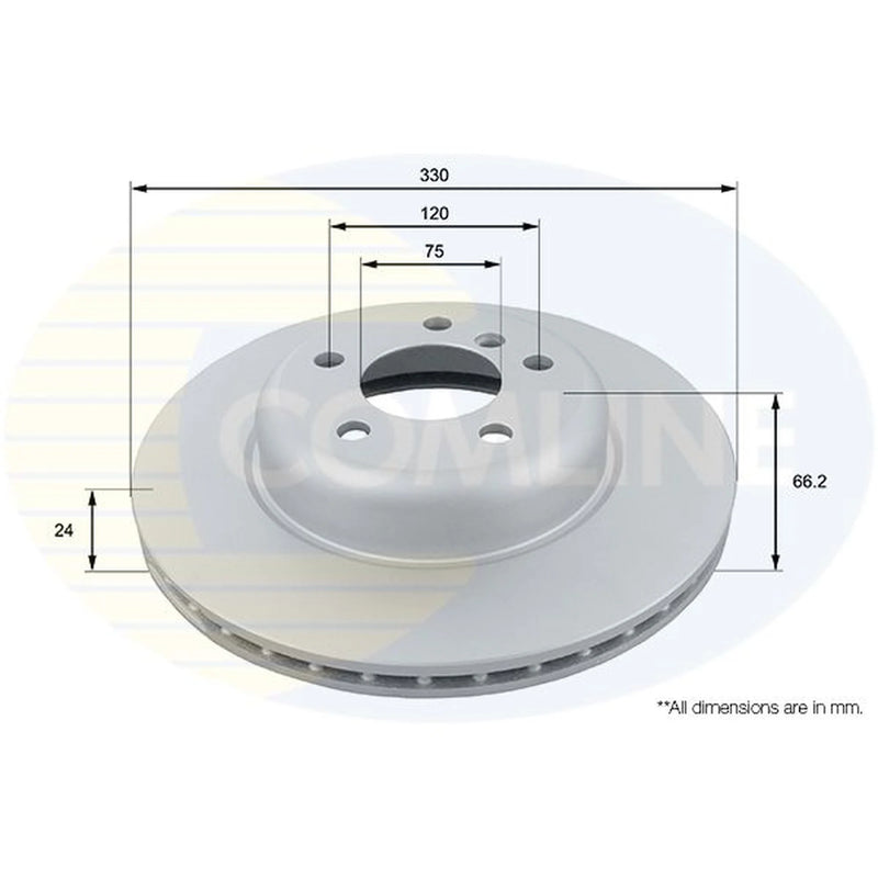 Comline Front Brake Internally Vented Discs & Pads fits BMW 5 2009-2017