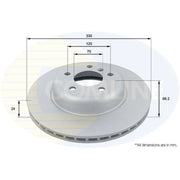 Comline Front Brake Internally Vented Discs & Pads fits BMW 5 2009-2017
