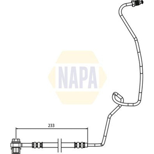 NAPA Brake Hydraulic Hose Line Rear Left fits Audi A3 1996-2003 1.6 1.8 1.9