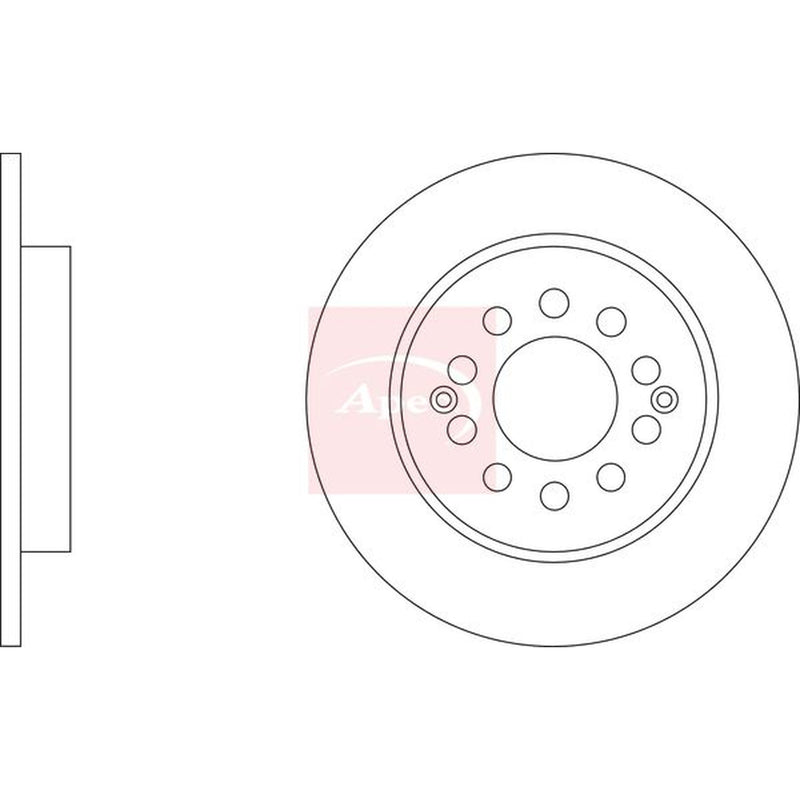 Apec Rear Brake Solid Discs & Pads fits MG Zs SUV 2017 on 1.0 1.5