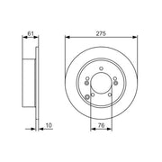 Bosch 2 x Solid Brake Discs fits Kia Carens III 2006-2013 1.6 2.0
