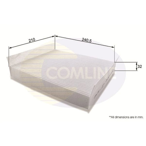 Comline Cabin Air Filter (Pollen Filter) fits Opel Meriva A 2003-2010