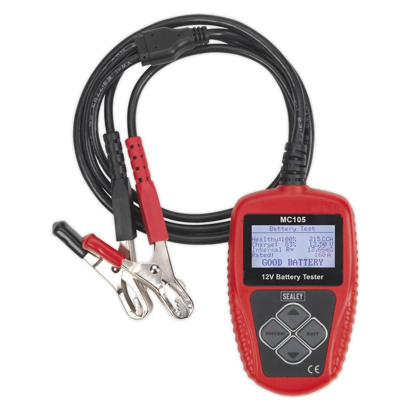 Sealey Motorcycle Digital Battery Tester 12V MC105 Sealey - Dynamic Drive
