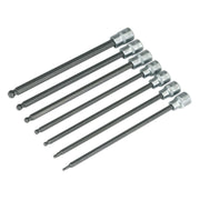 Sealey Ball-End Hex Socket Bit Set 7Pc 3/8Inchsq Drive 200mm Sealey - Dynamic Drive