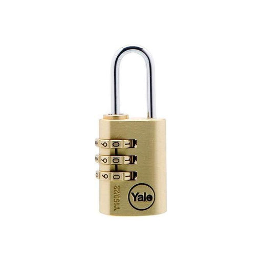 Yale Locks Brass Combination Padlock 22mm Yale Locks - NN4 Online