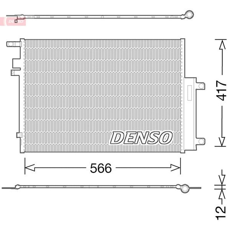 Denso Air Conditioning Condenser fits Jeep Renegade SUV 2014 on 2.0