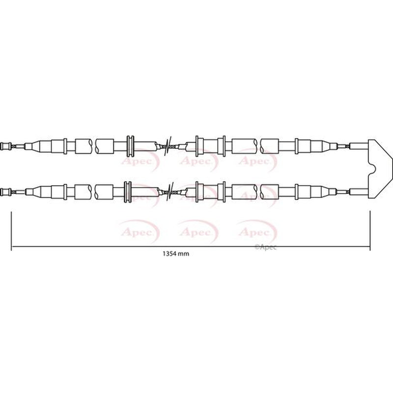 Apec Handbrake Cable Left Rear fits Ford Escort 1995-1998