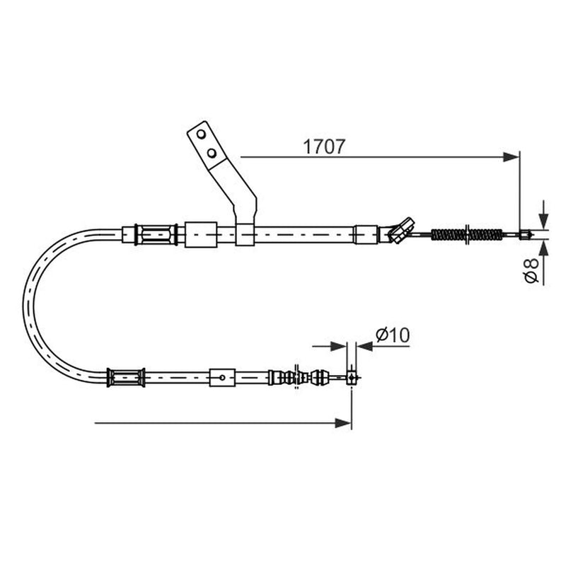 Bosch Handbrake Cable Right Rear fits Toyota Celica 1999-2005 1.8
