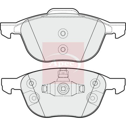 Apec Front & Rear Brake Discs & Pads fits Ford C-Max II 2010-2019 1.5 1.6