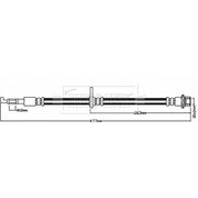 Borg & Beck Brake Hydraulic Hose Line Front Right BBH7966