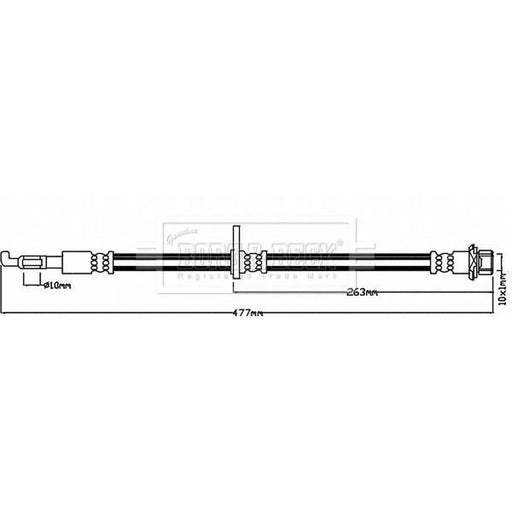 Borg & Beck Brake Hydraulic Hose Line Front Right BBH7966