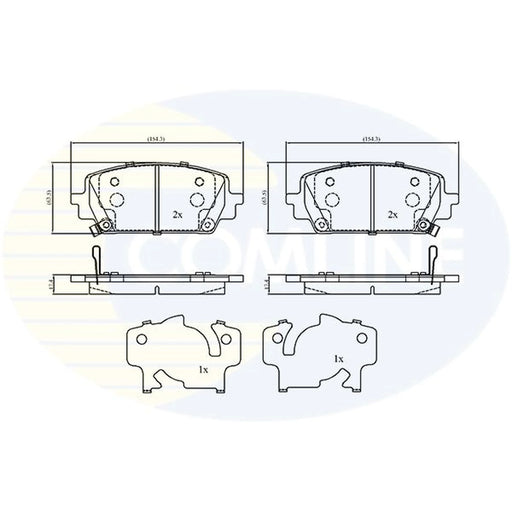 Comline 4 x Front Brake Pad Set fits Hyundai Santa Fe IV 2020 on 1.6