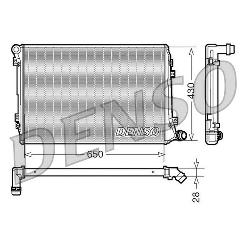 Denso Engine Radiator fits Audi A3 2003-2013 1.9 2.0