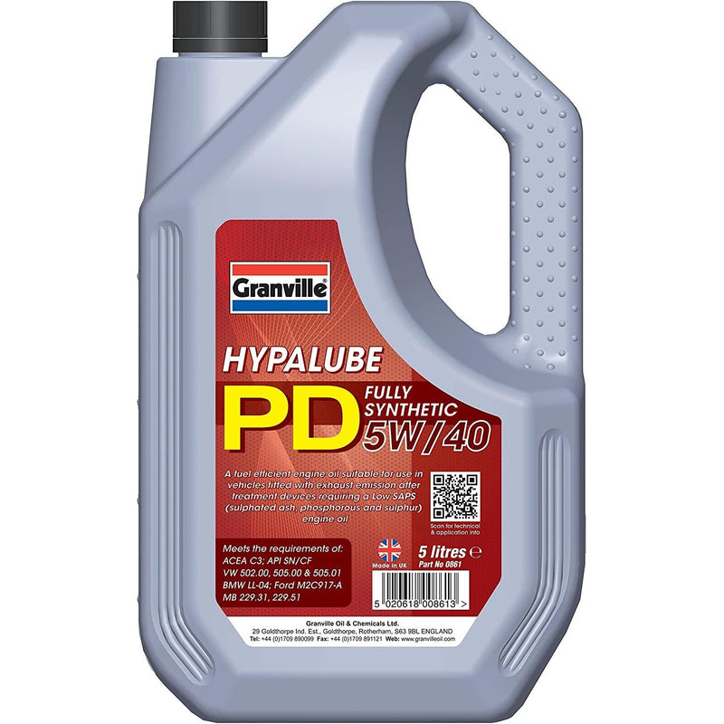 Granville Hypalube PD Fully Synthetic 5W/40 Engine Oil  for VW 505 5 Litre Granville  - Dynamic Drive