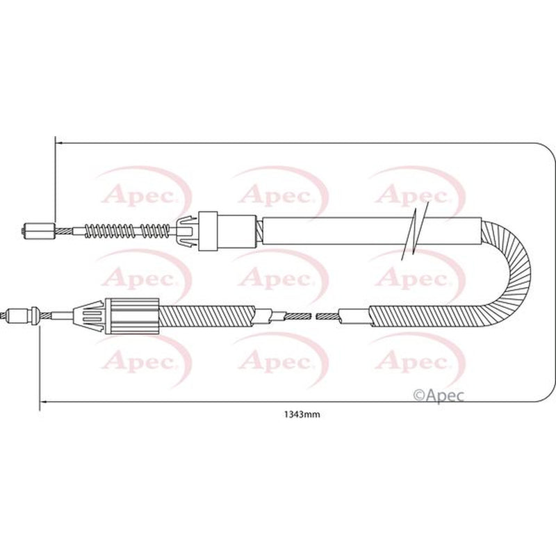 Apec Handbrake Cable Right Rear fits Renault Clio 1998-2010 1.2 1.9