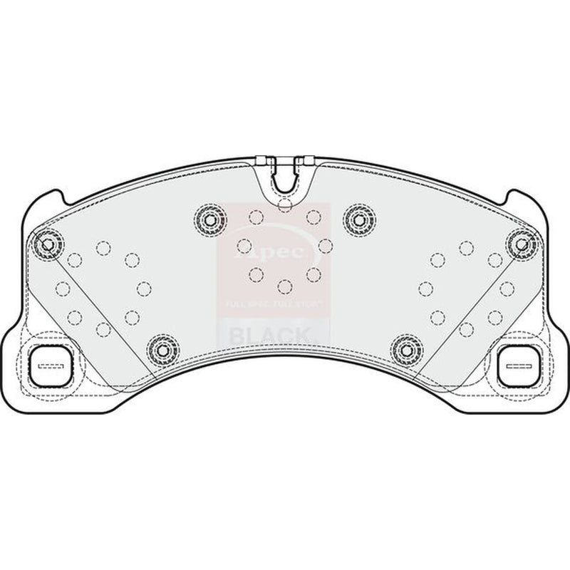 Apec Black Front Brake Pad Set fits Audi E-Tron GT 2020-2021