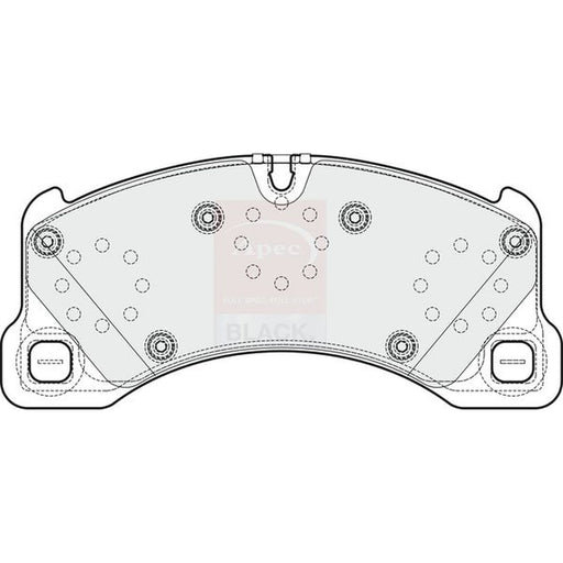 Apec Black Front Brake Pad Set fits Audi E-Tron GT 2020-2021