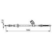 Bosch Handbrake Cable Left Rear fits Jeep Cherokee 2001-2008 2.4 2.5 2.8 3.7