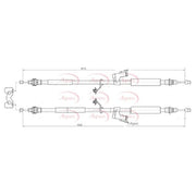 Apec Handbrake Cable Left Rear fits Ford C-Max 2007-2010 1.6 1.8 2.0