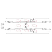 Apec Handbrake Cable Right Rear CAB1741