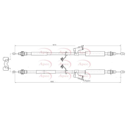 Apec Handbrake Cable Right Rear CAB1741