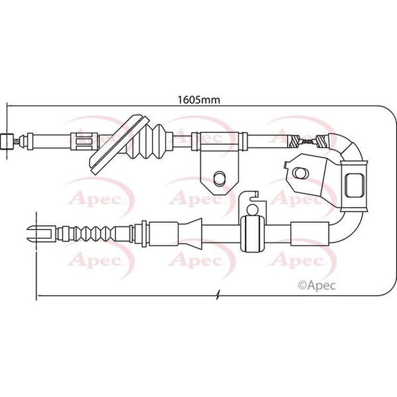 Apec Handbrake Cable Left Rear fits Toyota MR2 III 1999-2007 1.8