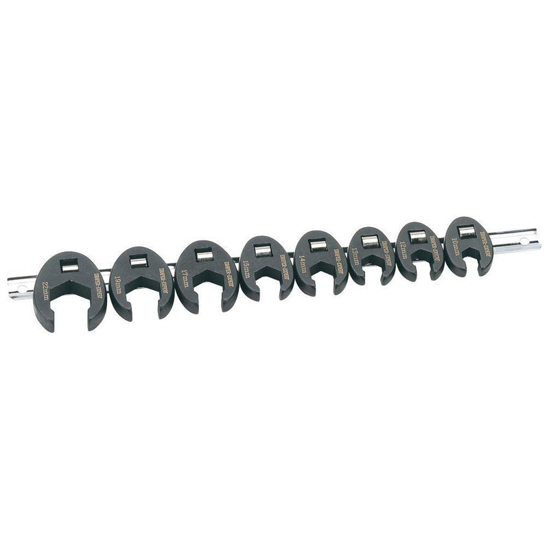 Draper Metric Crow Foot Spanner Set on a Metal Rail, 3/8" Sq. Dr. (8 Piece) Draper - Dynamic Drive