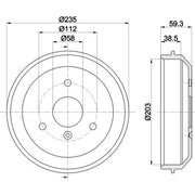 Mintex Brake Drum Assembly Rear fits Smart Cabrio 2000-2004