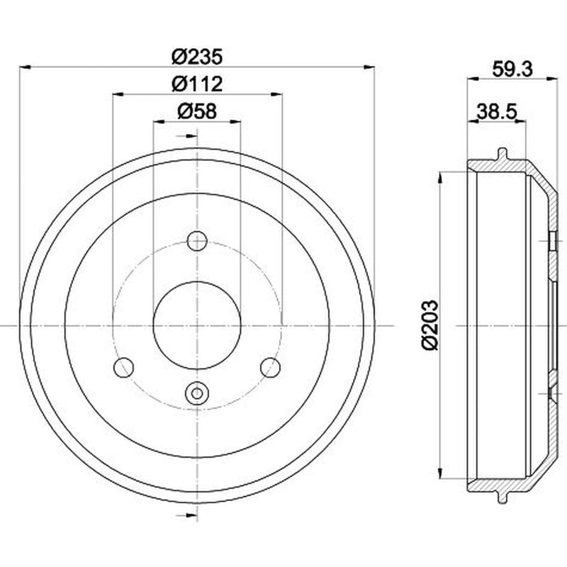 Mintex Brake Drum Assembly Rear fits Smart Cabrio 2000-2004