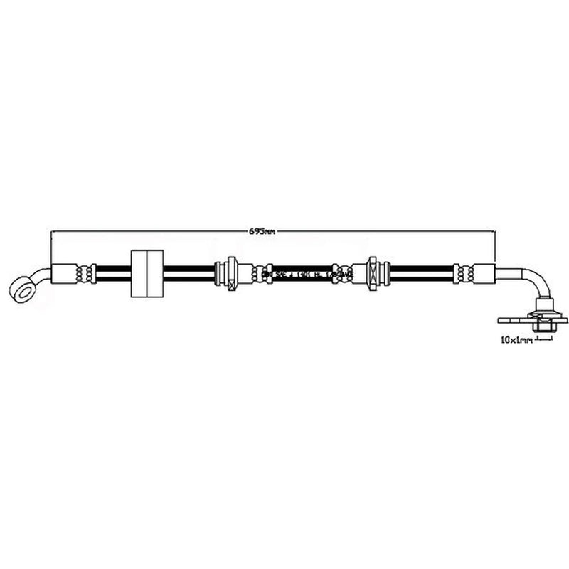 Juratek Brake Hydraulic Hose Line Front Right fits Suzuki Grand Vitara I