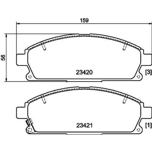 Mintex Front Brake Pad Set fits Infiniti Q45 II 1997-2001 4.1
