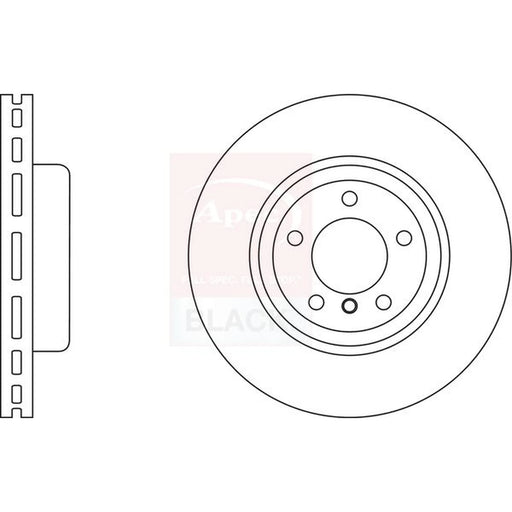 Apec Black 2 x Vented Brake Discs fits BMW 1 2007-2013