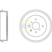 NAPA Brake Drum Assembly Rear fits Citroën C1 2005-2014 1.0 1.4