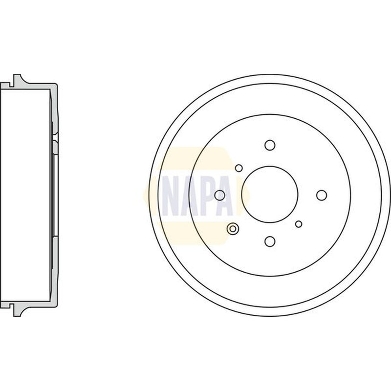 NAPA Brake Drum Assembly Rear fits Citroën C1 2005-2014 1.0 1.4