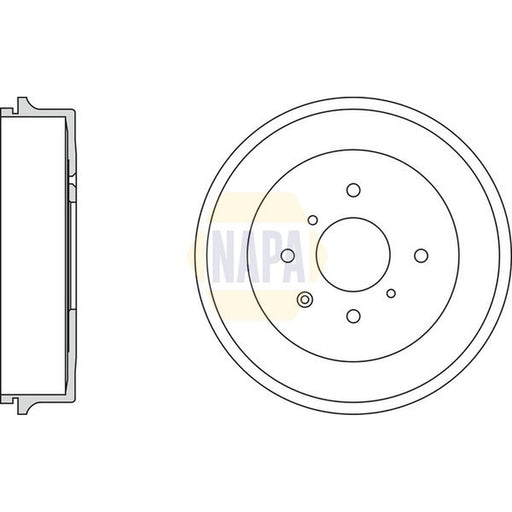 NAPA Brake Drum Assembly Rear fits Citroën C1 2005-2014 1.0 1.4