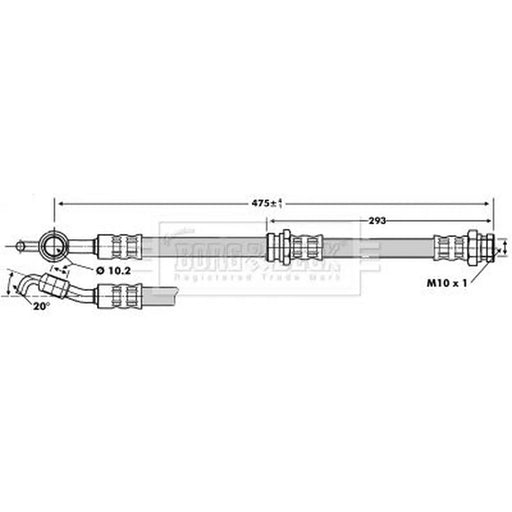 Borg & Beck Brake Hydraulic Hose Line Front Right BBH6726