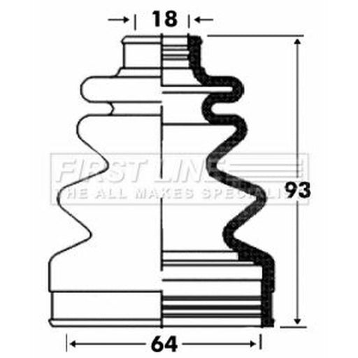 First Line Drive Shaft Bellow Kit Front Left fits Opel Agila A 2000-2007 1.0 1.2