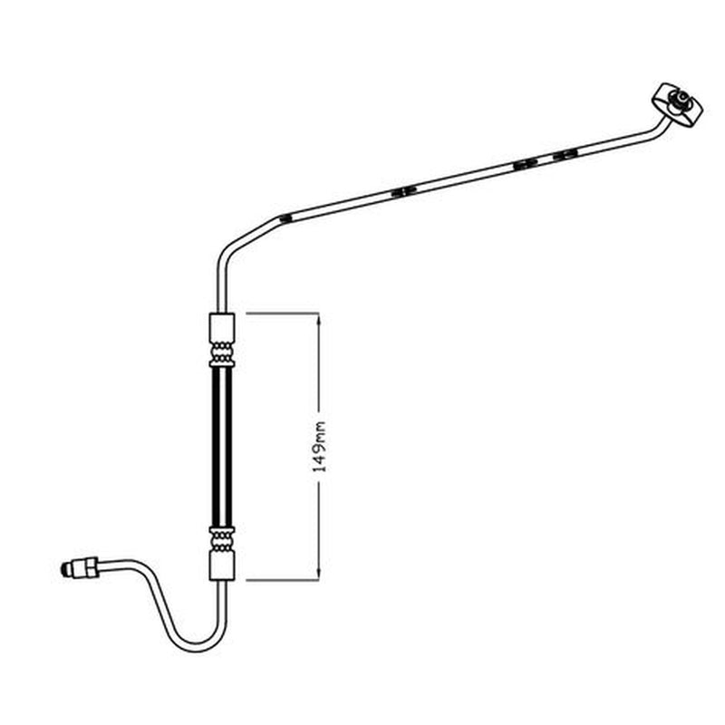 Abtex Brake Hydraulic Hose Line Rear Left fits Peugeot 207 2006-2013 1.6