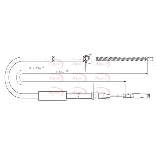 Apec Handbrake Cable Left Rear CAB1571