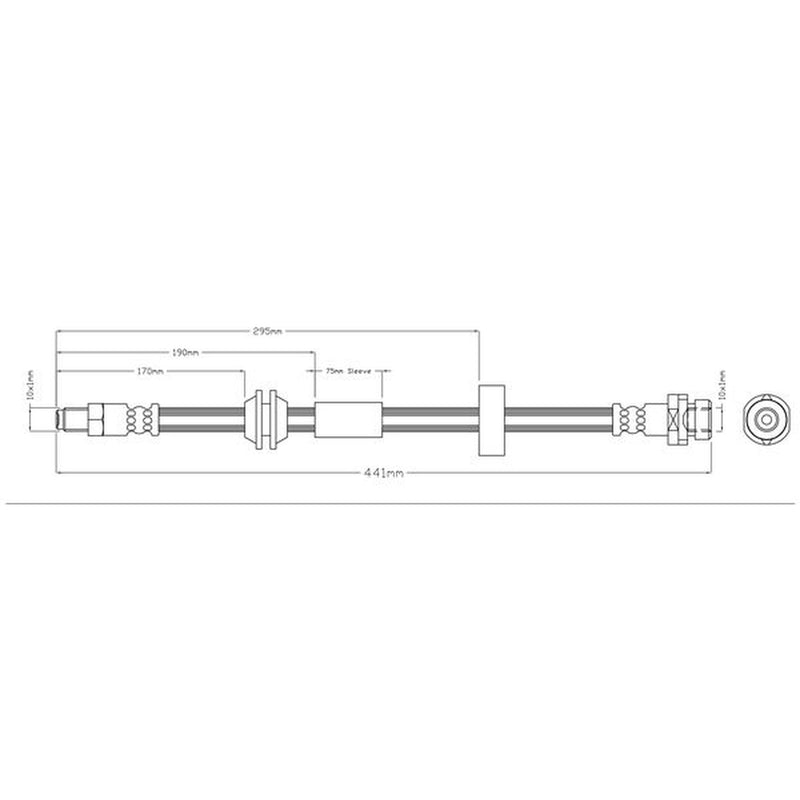 Abtex Brake Hydraulic Hose Line Rear fits Ford Focus I 1998-2005 1.4 1.6 1.8 2.0