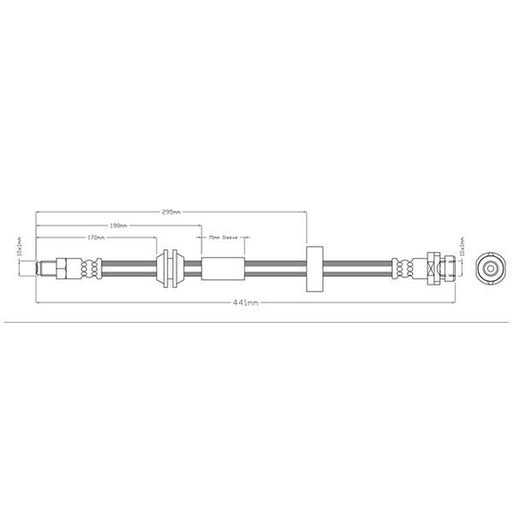 Abtex Brake Hydraulic Hose Line Rear fits Ford Focus I 1998-2005 1.4 1.6 1.8 2.0