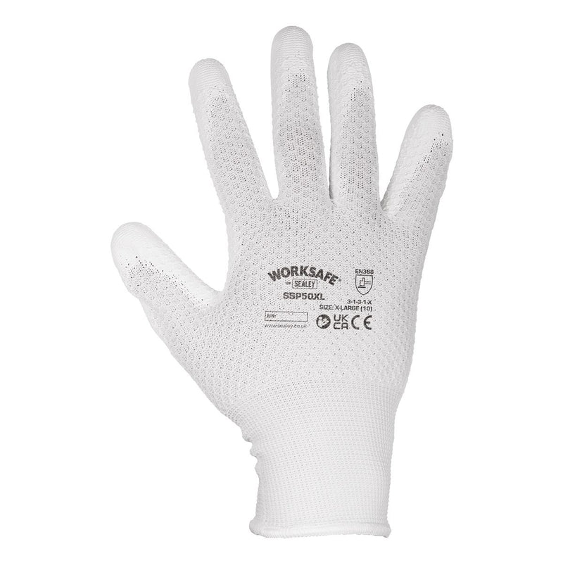 Worksafe Worksafe White Precision Grip Gloves, X-Large - Box of 120 Pairs Worksafe - Dynamic Drive