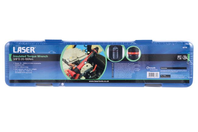 Laser Insulated Torque Wrench 3/8"D 20-100Nm Laser - Dynamic Drive